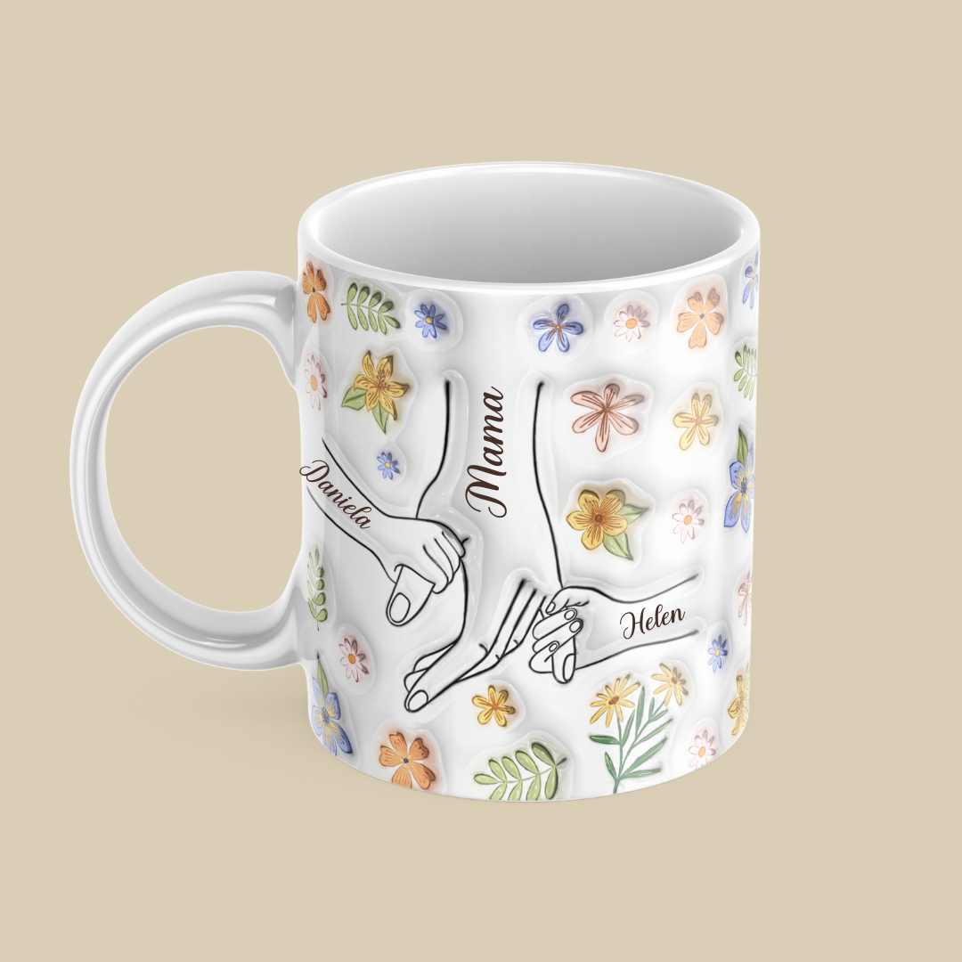 El corazón de la familia, el pegamento que nos mantiene unidos - Taza imprimida de efecto 3D personalizado