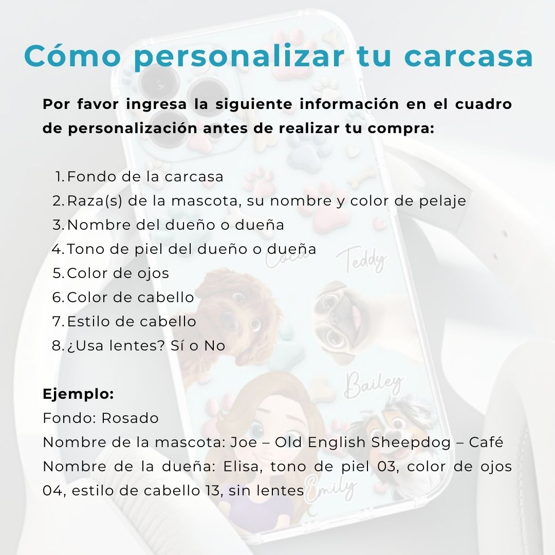 Carcasa para celular de dueño y mascota