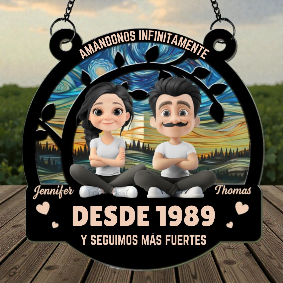 Amándonos Infinitamente – Adorno Colgante Personalizado de Pareja