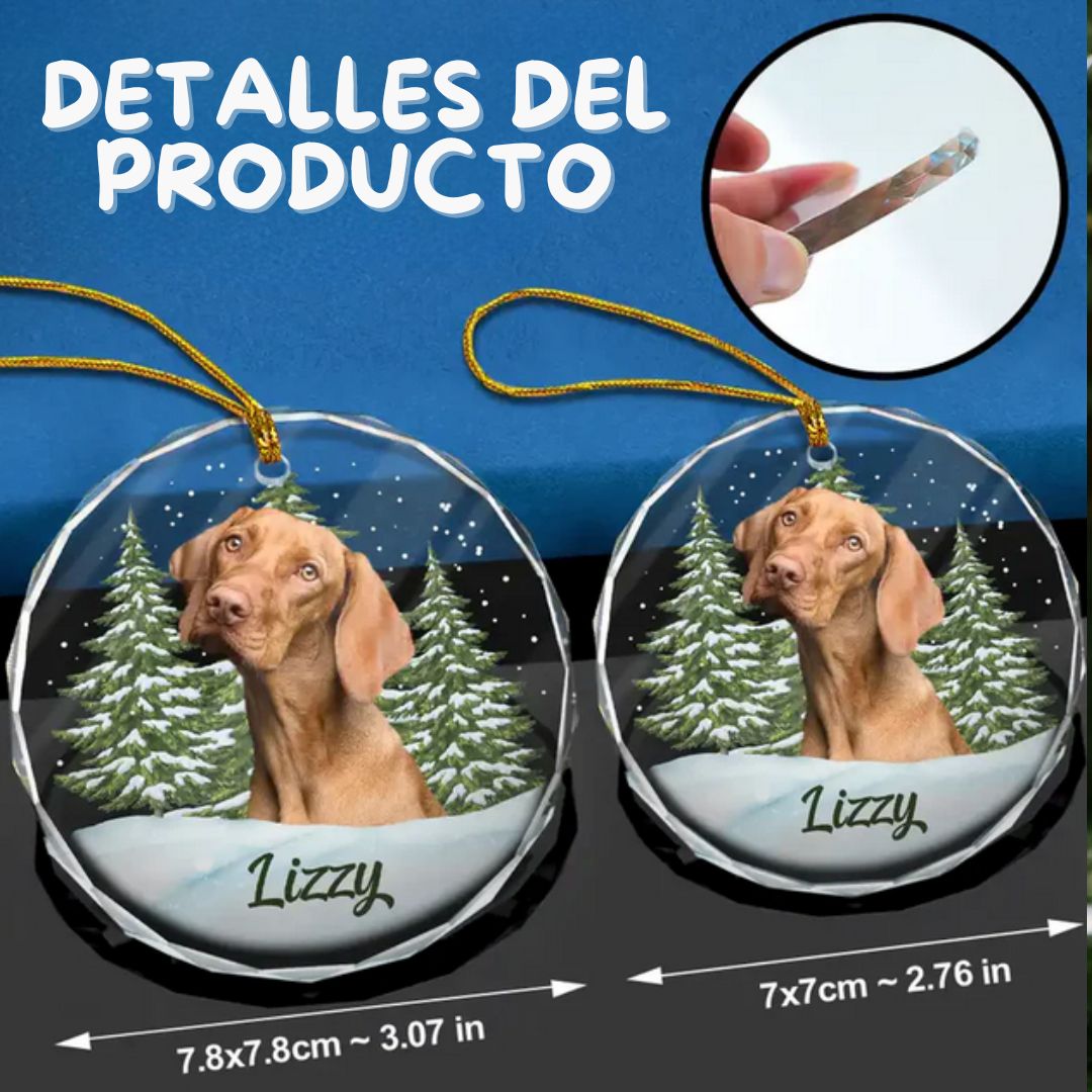 Adorno circular de cristal personalizado - Regalo de Navidad para amantes de los perros, gatos y mascotas
