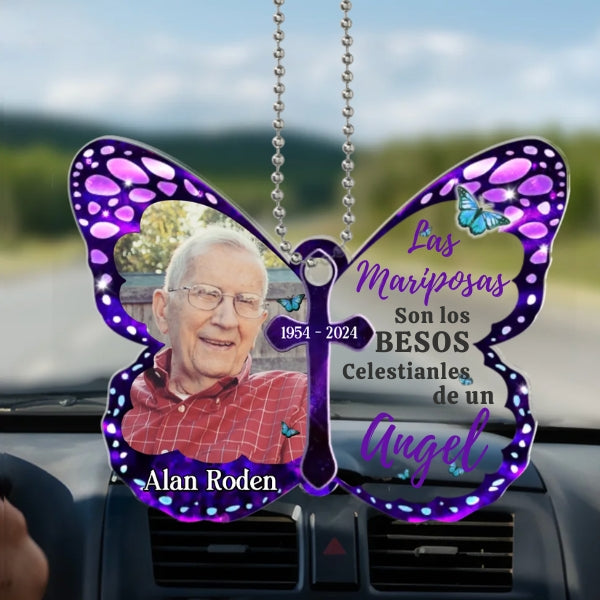 Adorno con forma de mariposa con foto personalizada en memoria  – Siempre Estoy Contigo