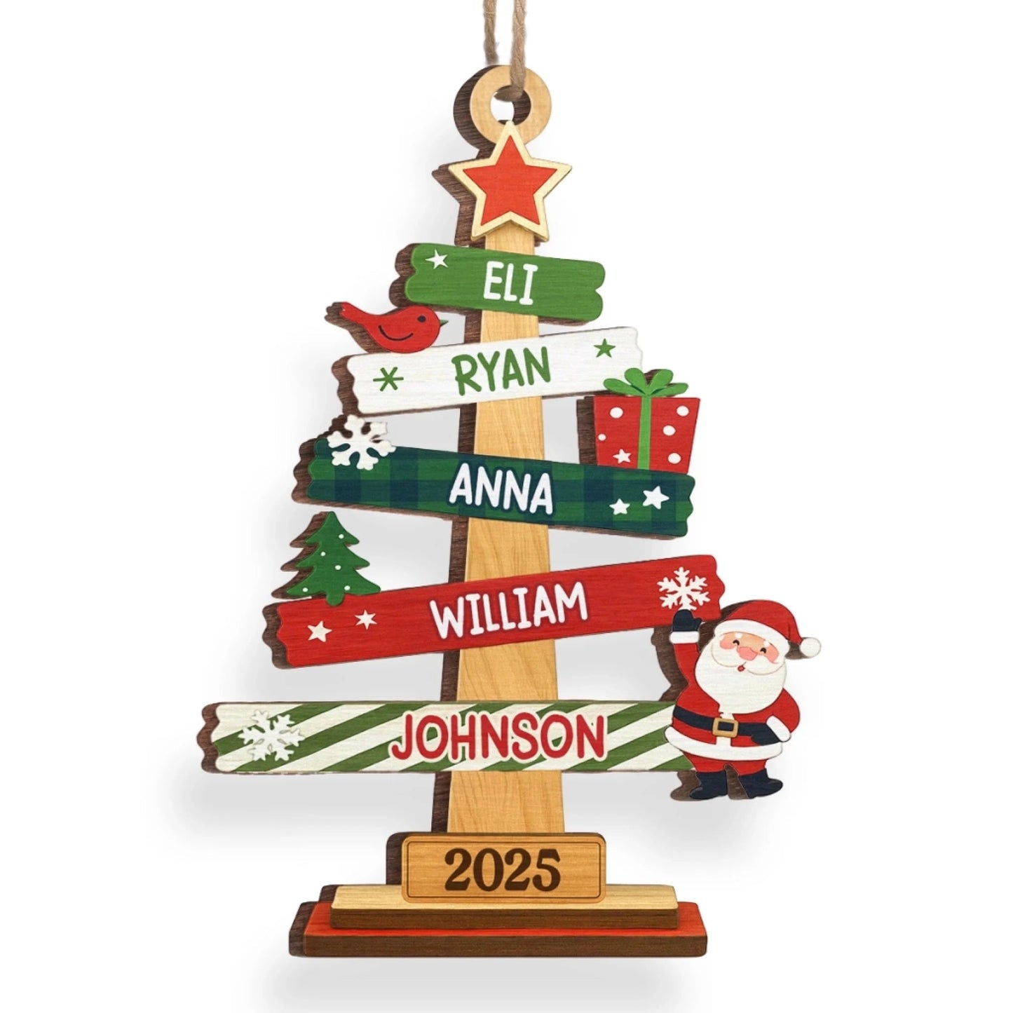 Adorno de madera personalizado - Regalos de Navidad y cumpleaños personalizados para mamá, papá y los niños