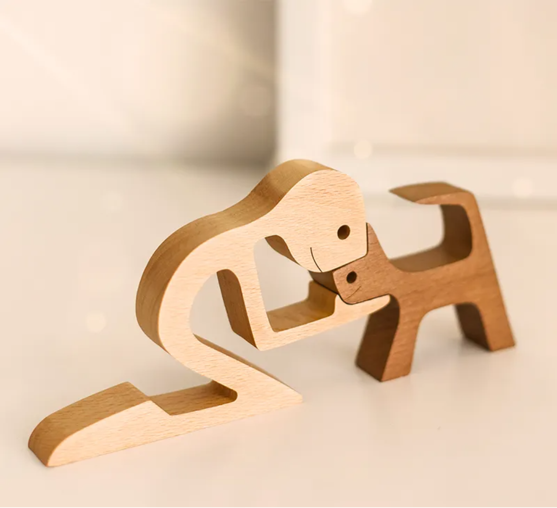 Rompecabezas de madera personalizado en forma de perro y gato - Esculturas únicas para amantes de mascotas - El regalo perfecto para propietarios de perros y gatos.