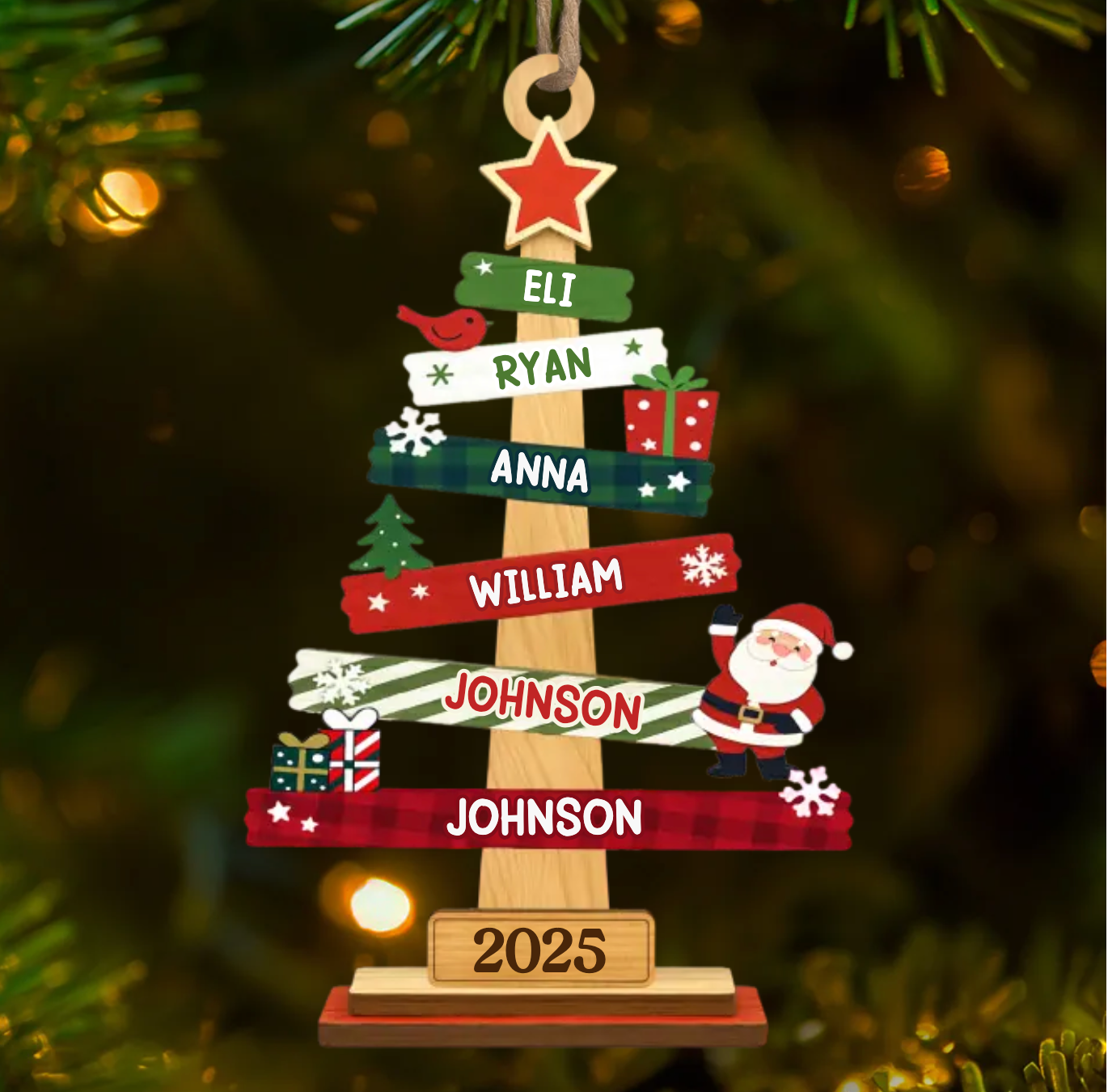 Adorno de madera personalizado - Regalos de Navidad y cumpleaños personalizados para mamá, papá y los niños