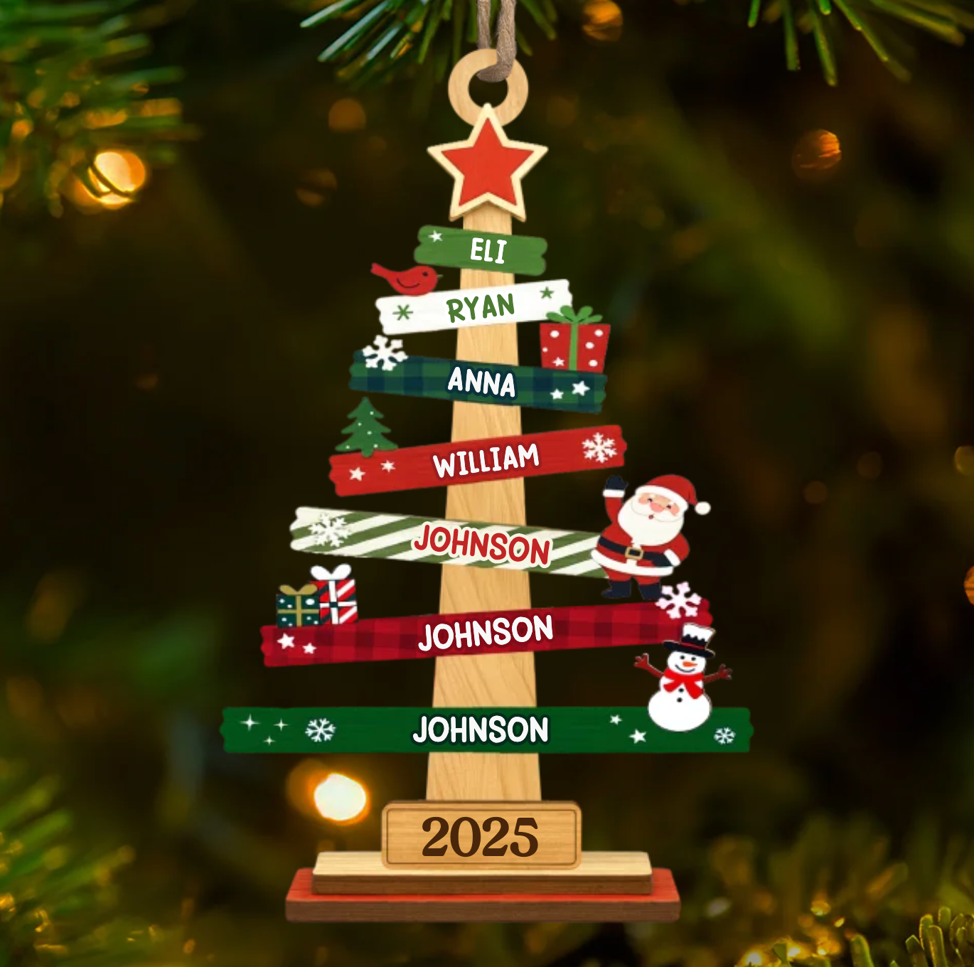Adorno de madera personalizado - Regalos de Navidad y cumpleaños personalizados para mamá, papá y los niños