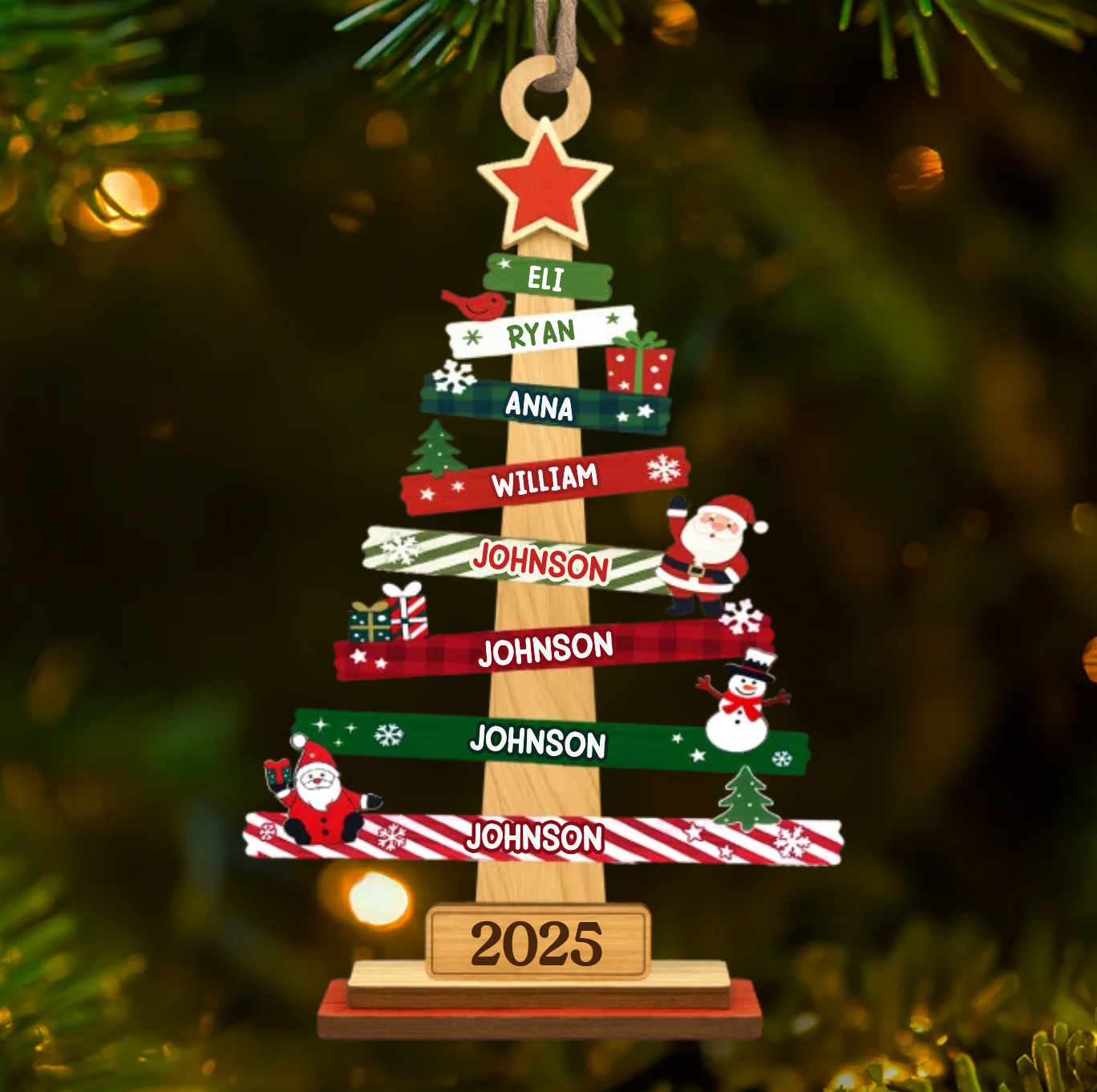 Adorno de madera personalizado - Regalos de Navidad y cumpleaños personalizados para mamá, papá y los niños