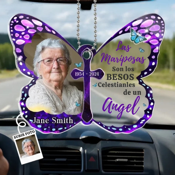Adorno con forma de mariposa con foto personalizada en memoria  – Siempre Estoy Contigo