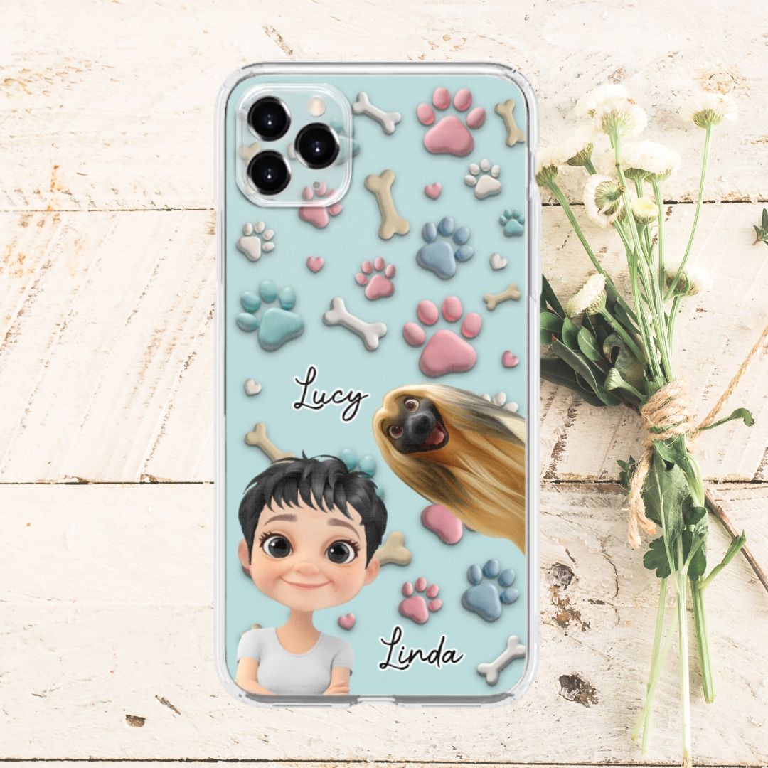 Carcasa para celular de dueño y mascota