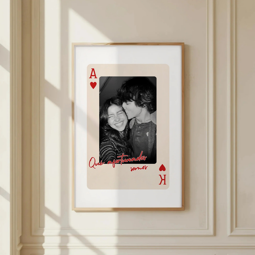 Póster Personalizado “Rey & Reina” – Foto de Pareja en Carta de Corazón
