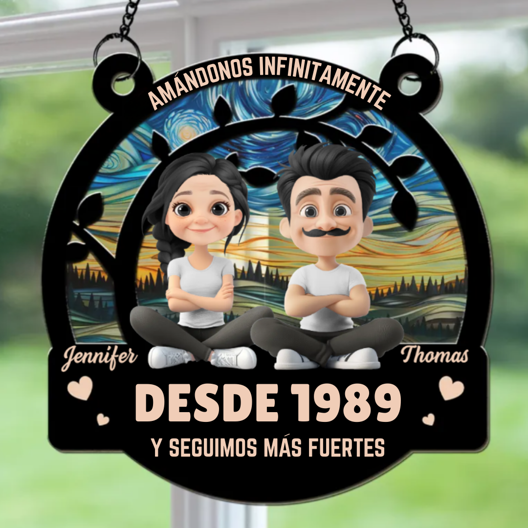 Amándonos Infinitamente – Adorno Colgante Personalizado de Pareja
