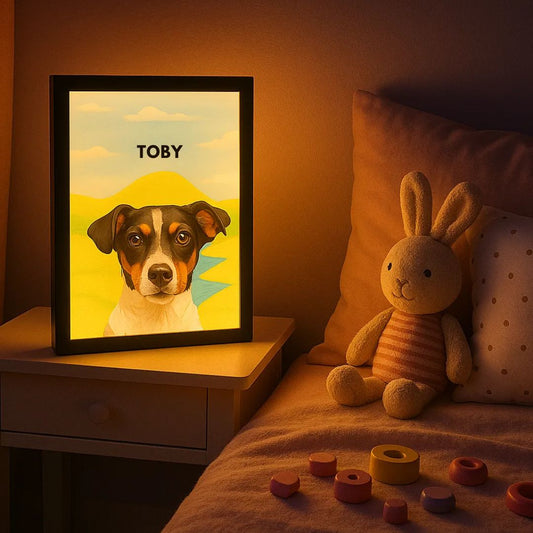 Cuadro iluminado y personalizado de mascota