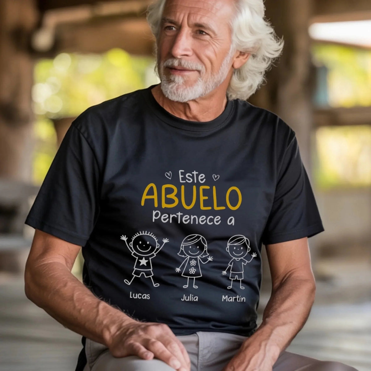 Camiseta Unisex Personalizada- Este Abuelo Pertenece A