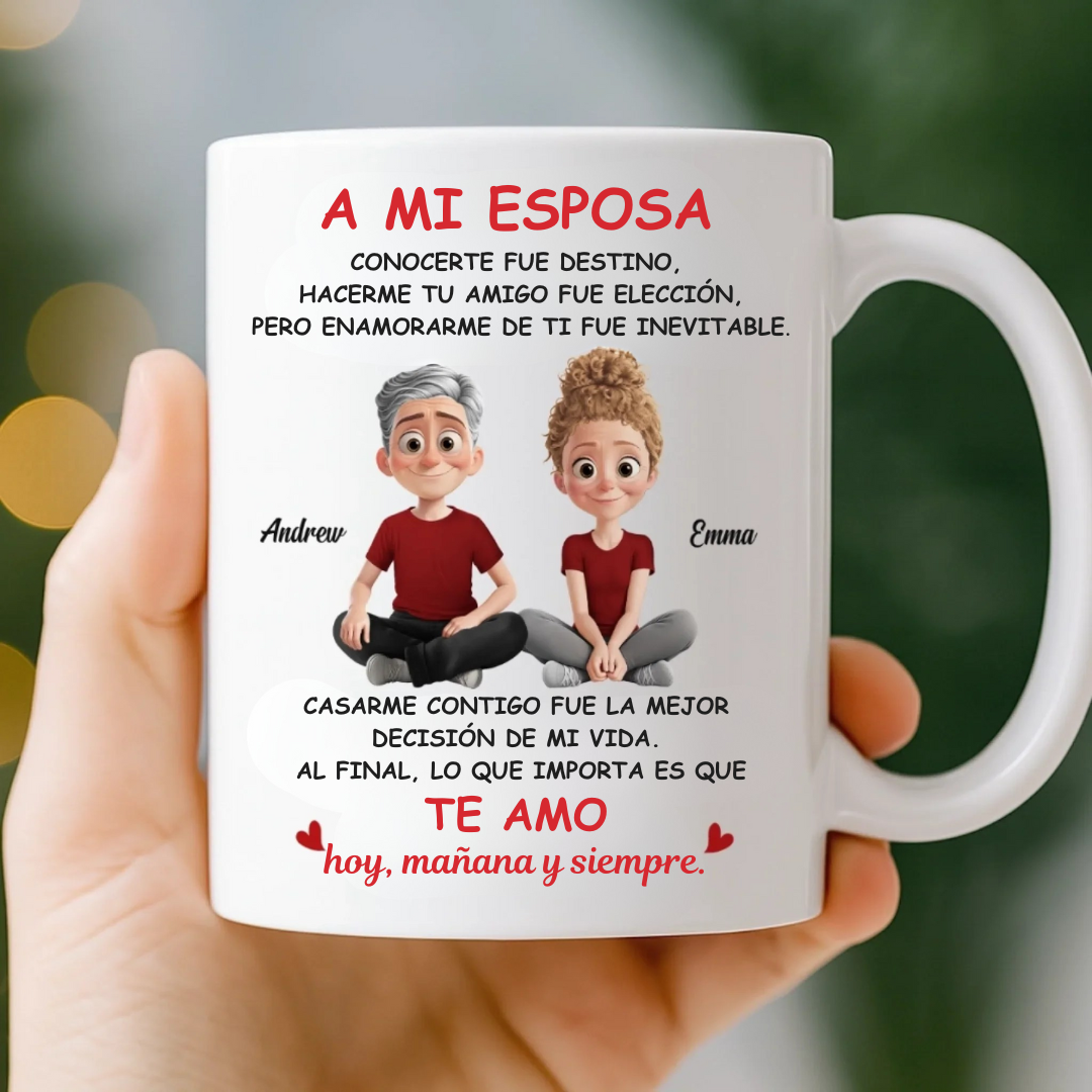 Taza Personalizada “A Mi Esposa/Esposo” – Sigo Enamorándome de Ti – Regalo de Aniversario y Boda