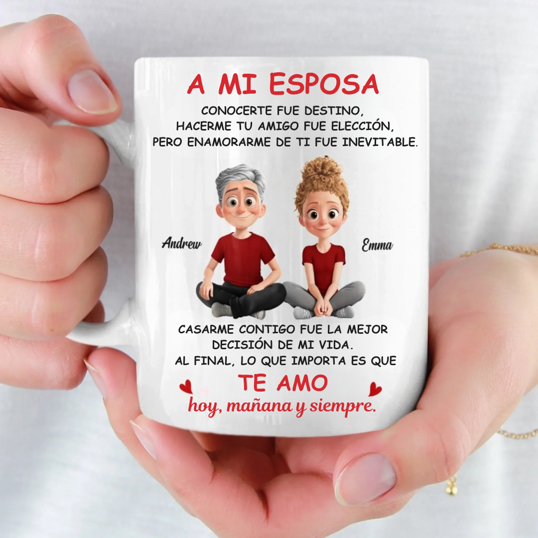 Taza Personalizada “A Mi Esposa/Esposo” – Sigo Enamorándome de Ti – Regalo de Aniversario y Boda